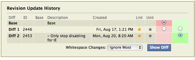 Differential Diff Settings